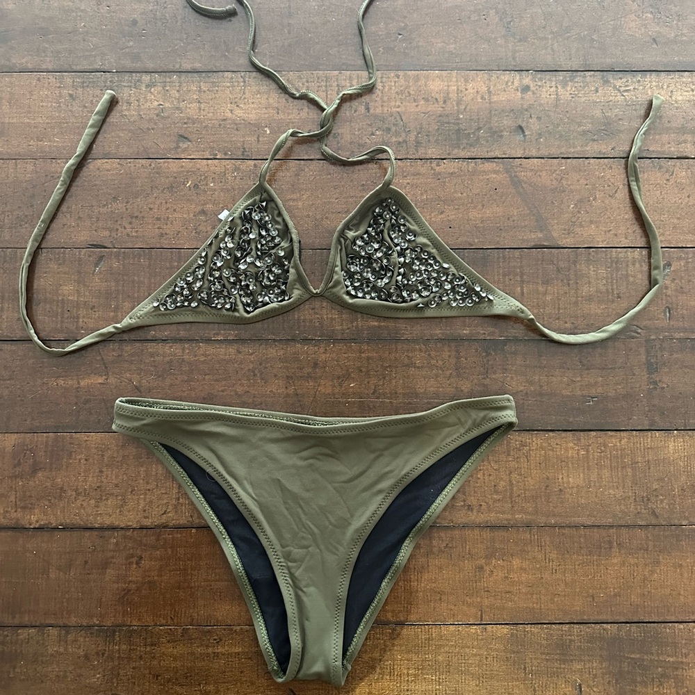 Olive Green Bikini Set